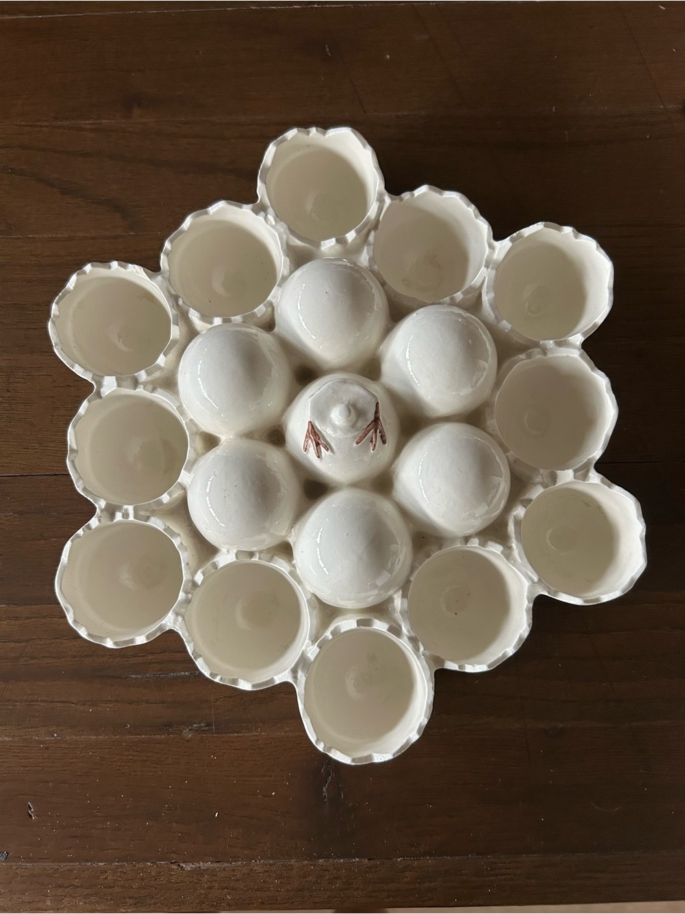 White Ceramic egg storage Home Accents